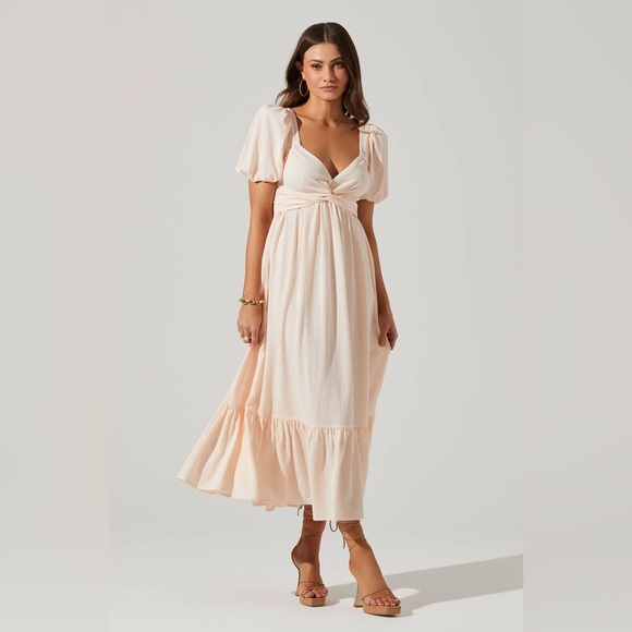 knee length dresses for ladies Keairra Puff Sleeve Midi Dress